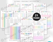 75 soft challenge tracker printable editable,Soft challenge 75,Easy challenges,75 soft editable planner a4,Editable 75 soft challenge bundle
