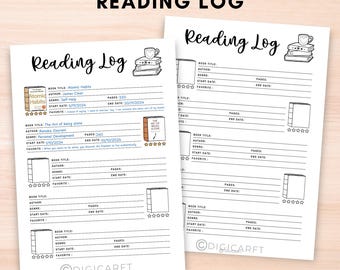 Book Reading Log Printable: A4 A5 Journal Template (PDF)
