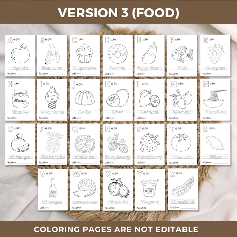 Abc baby shower coloring book printable,Baby's first abc alphabet book,Babyshower abc coloring book,Baby shower activity and games kit kids image 4