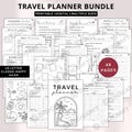 Ultimate Travel planner bundle printable Travel itinerary printable,Travel journal Vacation planner templates digital Family trip planner a4 product logo