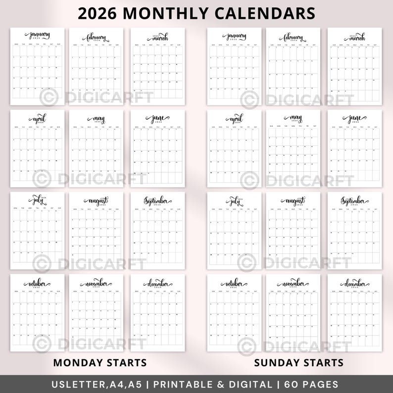 2026-2027 monthly planner printable editable,Dated monthly planner,October November December January February March April May June July August September,instant download,2026-2027 Monthly Planner bundle Printable,2026-2027 year at a glance digital ,2026-2027 yearly calendar,dated monthly planner a5,2026-2027 a5 planner,2026 year at a glance, 2026 year at a glance, 2026 calendar,2026 calendar