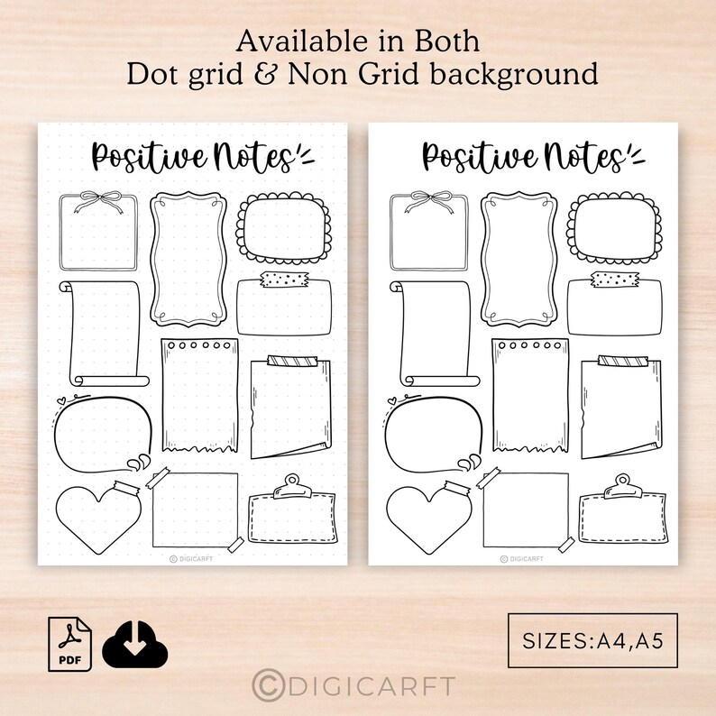 Positive Notes Template Printable,daily Affirmation Journal A5,monthly ...