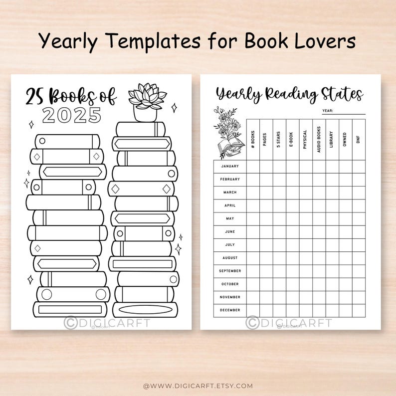 25 Books of 2025 bullet journal,Yearly Reading States