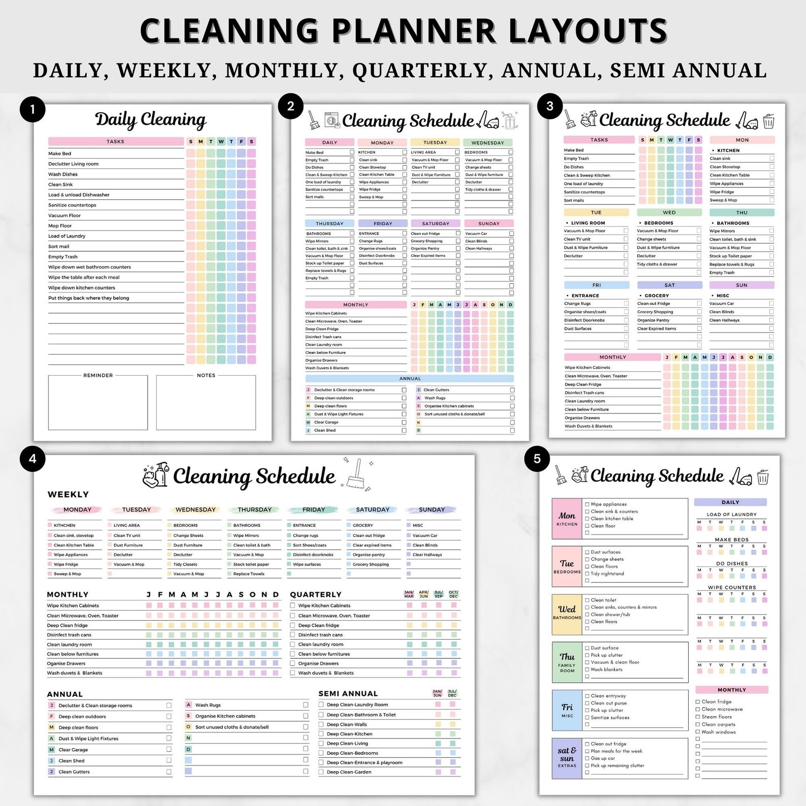ultimate-cleaning-schedule-bundle-printablecleaning-planner-etsy