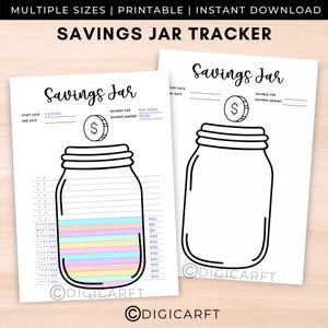 Sjabloon spaarpot-tracker, spaardagboek afdrukbaar, uitdaging geld besparen, geld besparen wordt digitaal ingevoegd, planner pagina's budget financiën A5