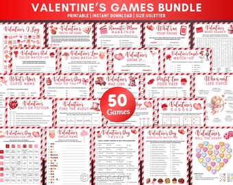 Valentines Games Bundle,Valentine's day games for groups,Valentines Emoji Game,Valentines trivia,Valentines party Activities pack for kids