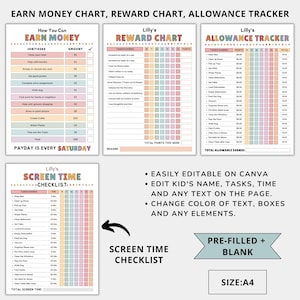 Editable Kids Chore Chart, Kids Chore Chart Bundle, Kids Routine Chart, Daily Routine Chart for Kids, Editable Responsibility Chart, Kids Checklist Printable, Behavior Chart, Reward Chart, Screen Time Checklist, Allowance Tracker, Kids Job Chart, Kids Morning Routine, Bedtime Routine Chart, Weekly Schedule for Kids, School Checklist, Flip Routine Chart, Visual Schedule for Kids, Toddler Routine Chart, Canva Editable Kids Charts, Printable Kids Planner, ADHD Routine Chart, Autism Visual Schedule