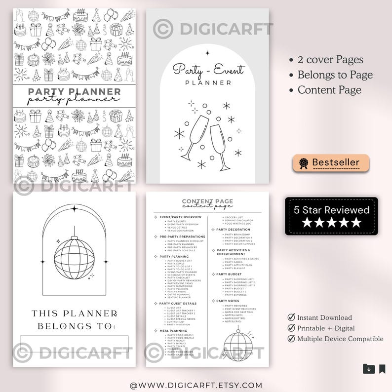 Printable party planning pages for kid,Party planner for ipad,Christmas party,Barbie party, Easter party, Halloween party, Thanksgiving party, Anniversary party, retirement party, New year party, baby shower party, Engagement party, Tea party