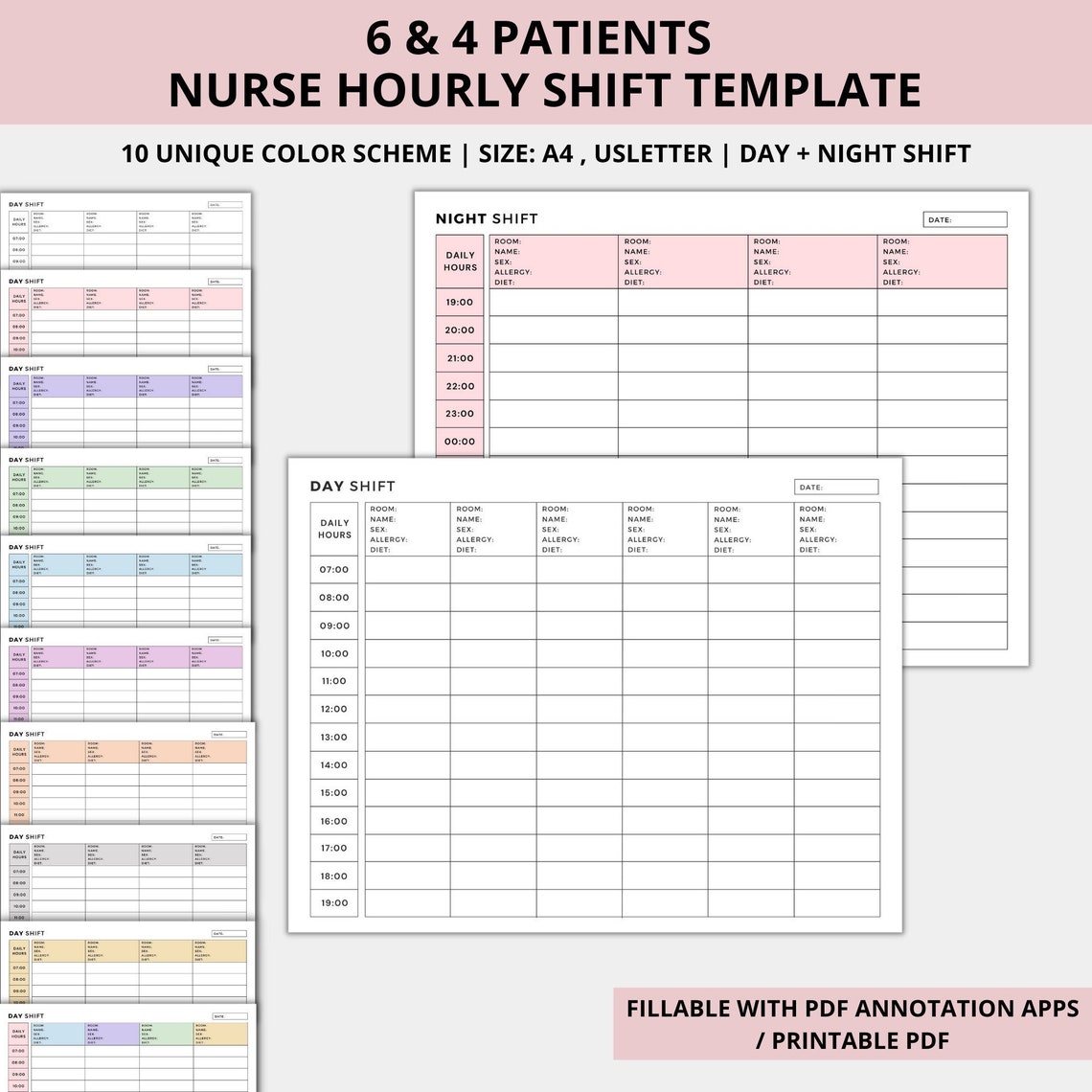 Nursing Hourly Work Sheetnurse Hourly Sheetnursing to Do Etsy