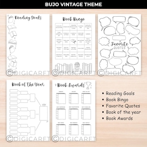 Reading Goals,Book Bingo journal, Favorite Quotes, Books of the Year, Book Awards template,Digital Reading Tracker, Printable Book Log, 2025 Reading Goals Tracker, Book Lover Planner, Minimalist Reading Tracker, Reading Habit Tracker