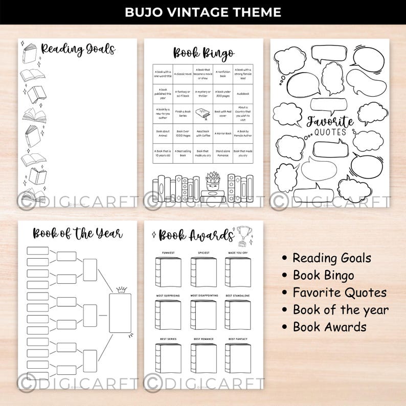 Reading Goals,Book Bingo journal, Favorite Quotes, Books of the Year, Book Awards template,Digital Reading Tracker, Printable Book Log, 2025 Reading Goals Tracker, Book Lover Planner, Minimalist Reading Tracker, Reading Habit Tracker