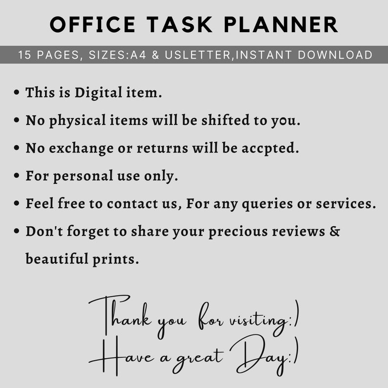 Office Tasks Planner Setoffice Task Trackeroffice Etsy