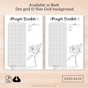 Yearly prayer tracker journal printable,Daily prayer journal digital download,Bullett journal pre made,Spiritual A5 journal insert template