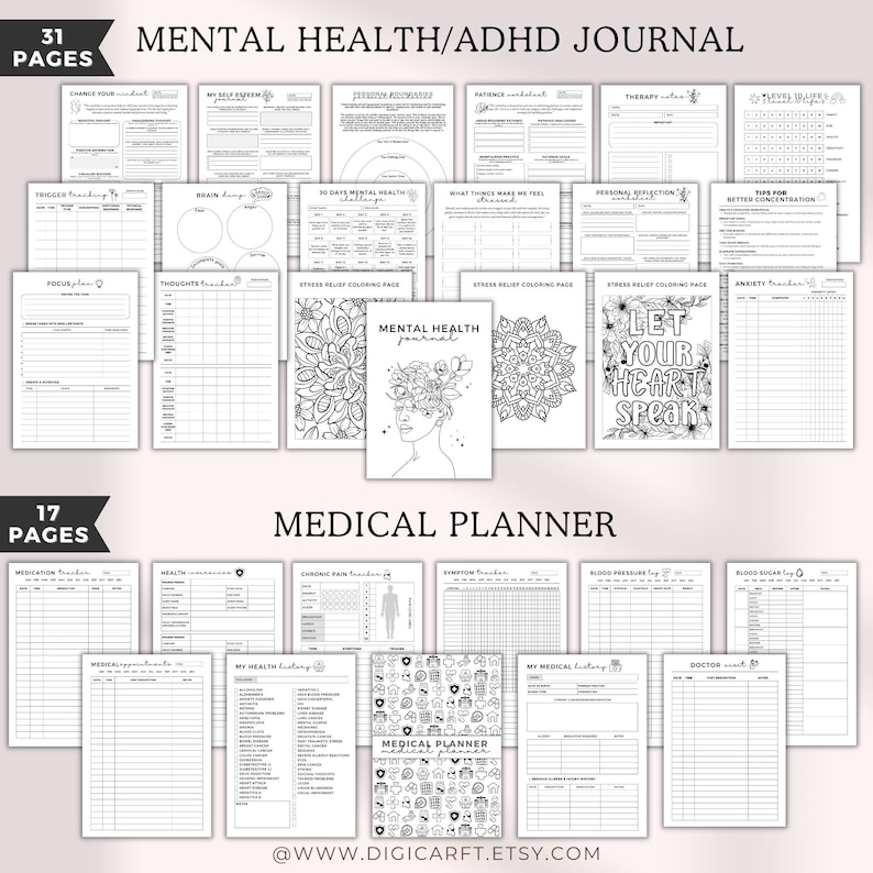 ADHD Planner Bundle for Adults Printable A4,ultimate Life Planner ...