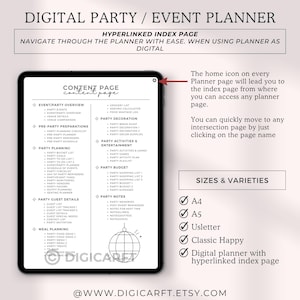 Event Planning | Party Checklist | Guest List Tracker | PDF A4, A5, US Letter,Party games printable,Party Decoration planner, Party notes, Party Meal Planning, party budget organizer