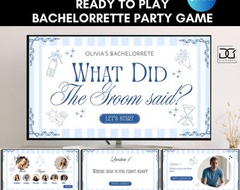 What did the groom say game,Bachelorette party game editable,Beach Bachelor party game canva,Bridal Shower Games,hen do party gamePowerPoint