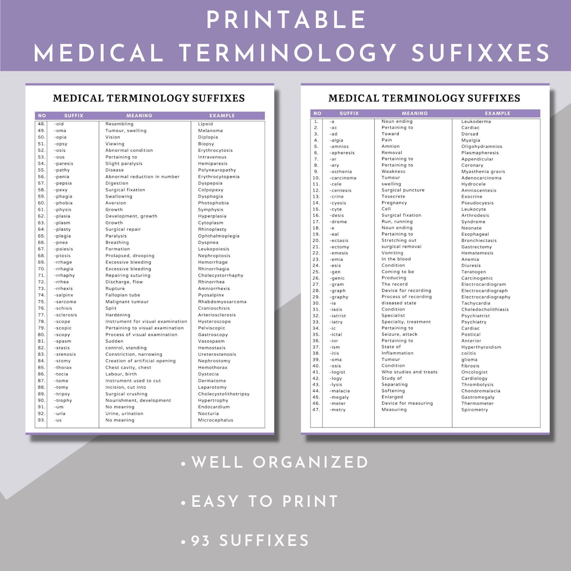 Medical terminology flashcardsmedical terminology prefixes etsy