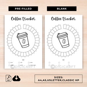 Monthly Coffee Tracker Printable,a5 Bullett Journal Page,monthly Wheel ...