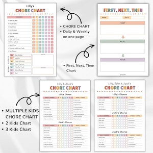 Editable Kids Chore Chart, Kids Chore Chart Bundle, Kids Routine Chart, Daily Routine Chart for Kids, Editable Responsibility Chart, Kids Checklist Printable, Behavior Chart, Reward Chart, Screen Time Checklist, Allowance Tracker, Kids Job Chart, Kids Morning Routine, Bedtime Routine Chart, Weekly Schedule for Kids, School Checklist, Flip Routine Chart, Visual Schedule for Kids, Toddler Routine Chart, Canva Editable Kids Charts, Printable Kids Planner, ADHD Routine Chart, Autism Visual Schedule