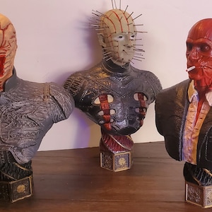 Hellraiser Cenobite Bust: Pinhead, Chatterer, Uncle Frank - Hand Painted 3D Print