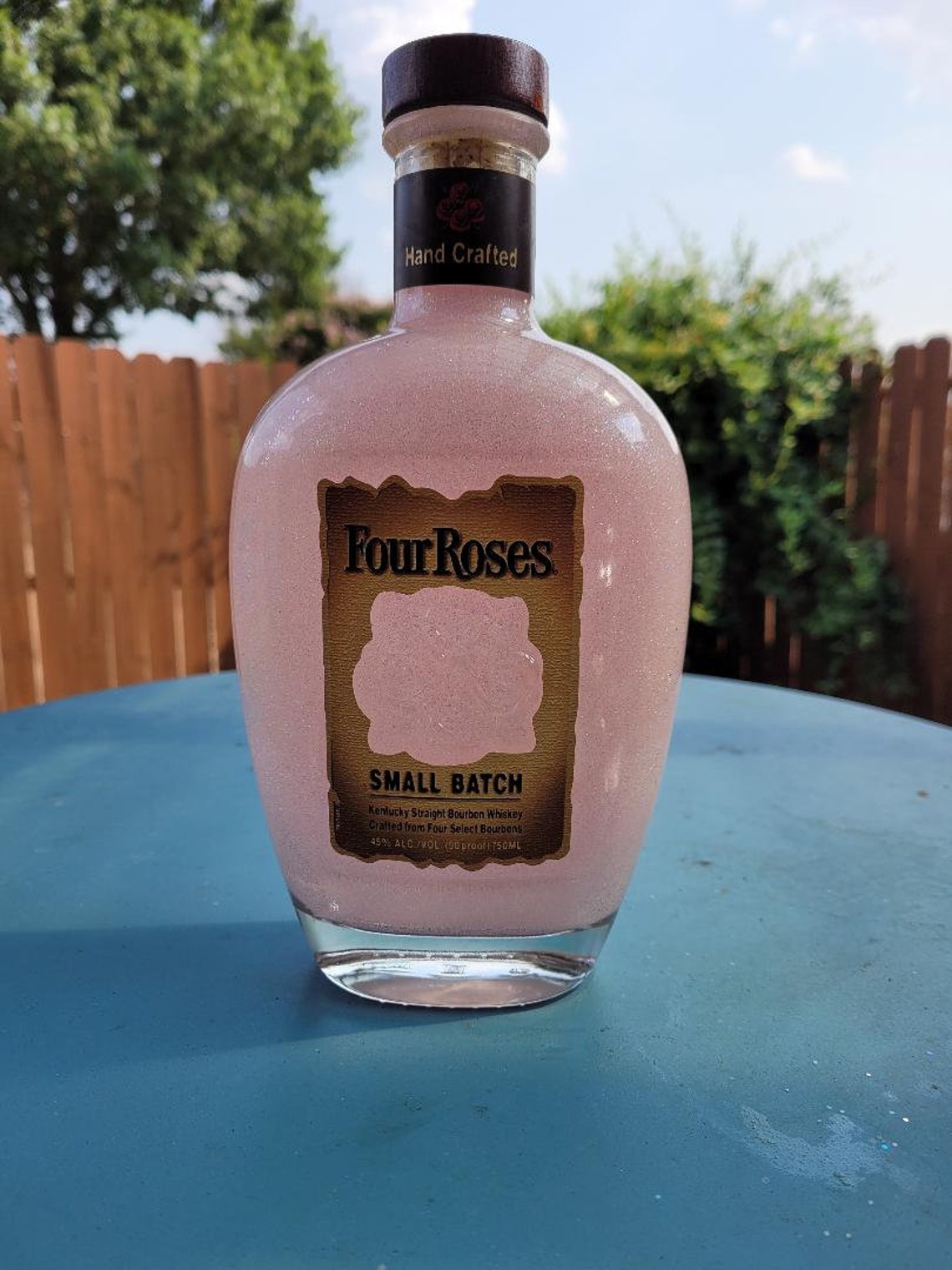 Pink Glitter Four Roses Bourbon Liquor Bottle Etsy