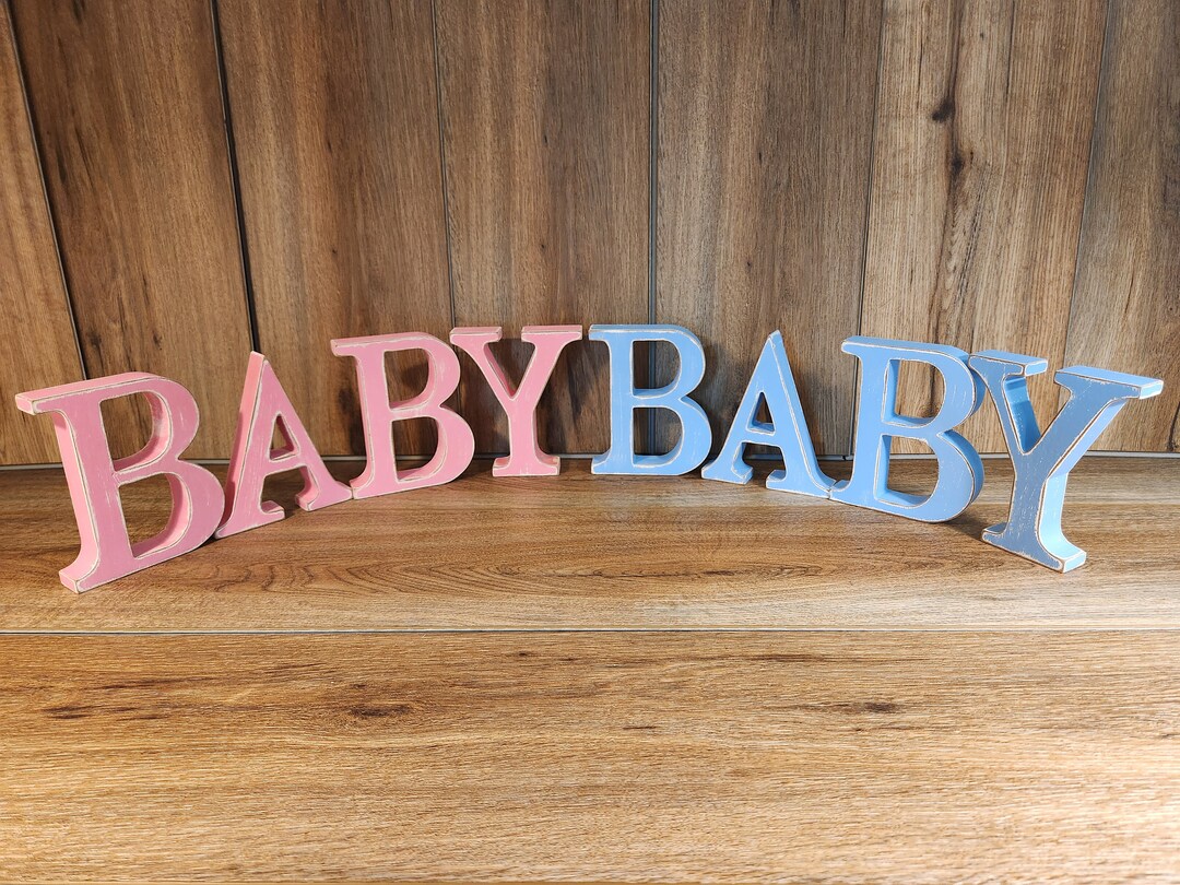 Distressed Wood BABY Letters: Nursery Decor, Gender Reveal and Baby ...
