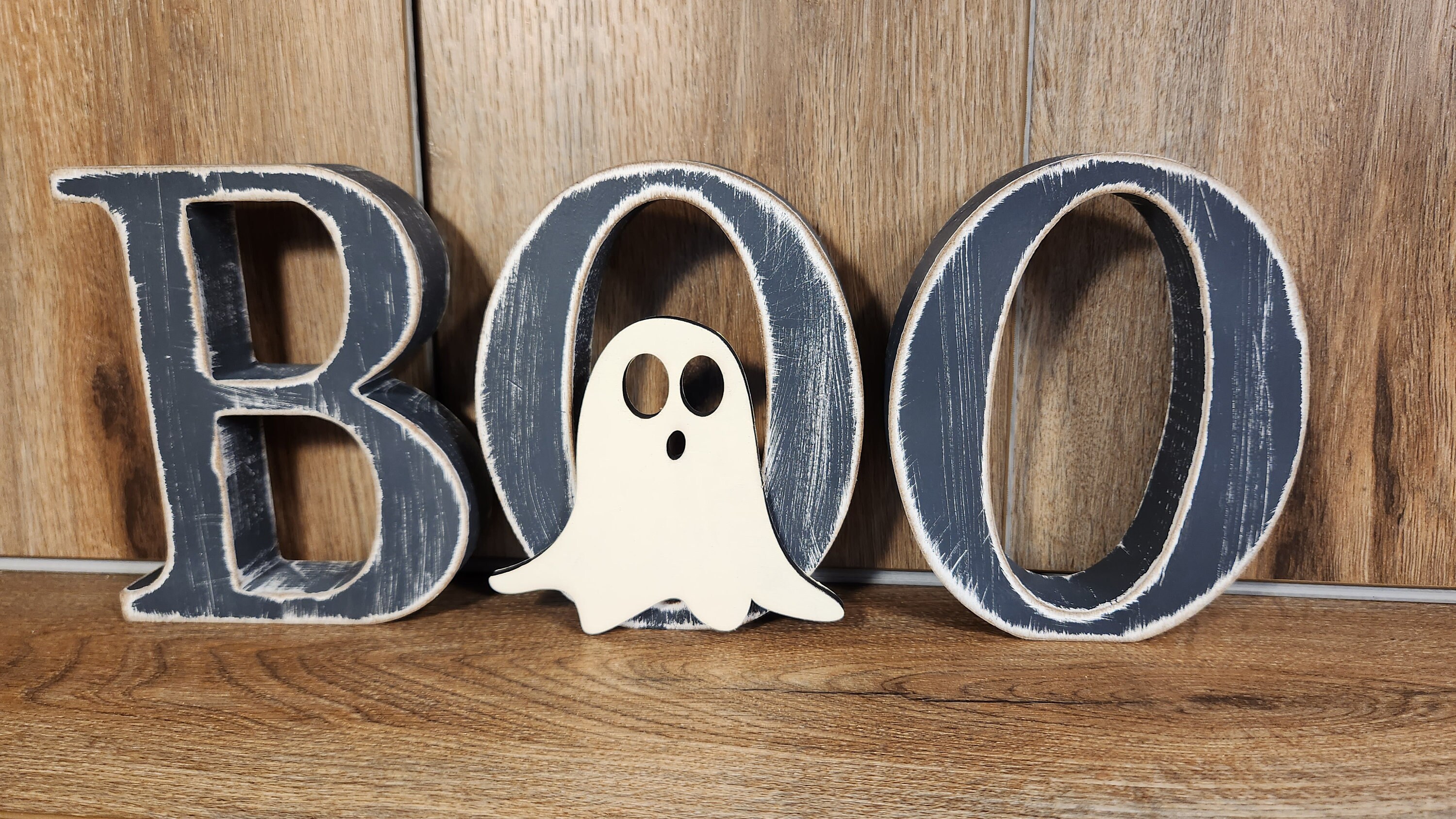Letter R Scarp Boo Distressed Wood BOO Letters With Ghost: Halloween Decor - Etsy