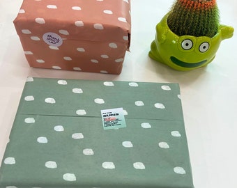 Tissue paper dots  packaging 50x75 cm ACTION noble 10 sheets rosa rain drops  green WOW