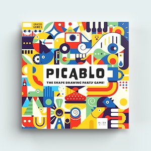 Picablo - Kids Art and Shape-Drawing Game, Family Activity Board Game for Art Lovers, Teaches Shapes, Creativity, Problem-Solving, Ages 8+