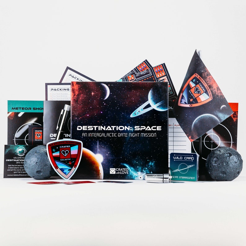 Space-Themed Date Night Box Destination: Space Challenge, Valentines Day, Bridal Shower Anniversary Present, Adventure Game for Couples image 1