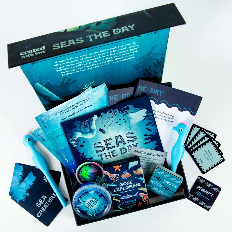 Deep Sea Date Night Box for Couples Ocean Adventure Game Challenge Kit, Valentine's Day Holiday Gift, Relationship Building image 2