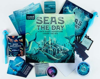 Deep Sea Date Night Box for Couples - Ocean Adventure Game Challenge Kit, Valentine's Day Holiday Gift, Relationship Building