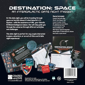 Space-Themed Date Night Box Destination: Space Challenge, Valentines Day, Bridal Shower Anniversary Present, Adventure Game for Couples image 4