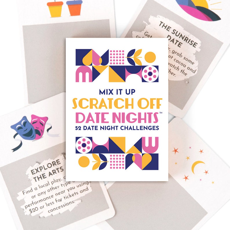 Scratch Off Date Night Idea Adventure Card Deck for Couples Bridal Shower Wedding Gift, Anniversary Mother's Day Holiday Challenge Gift image 1