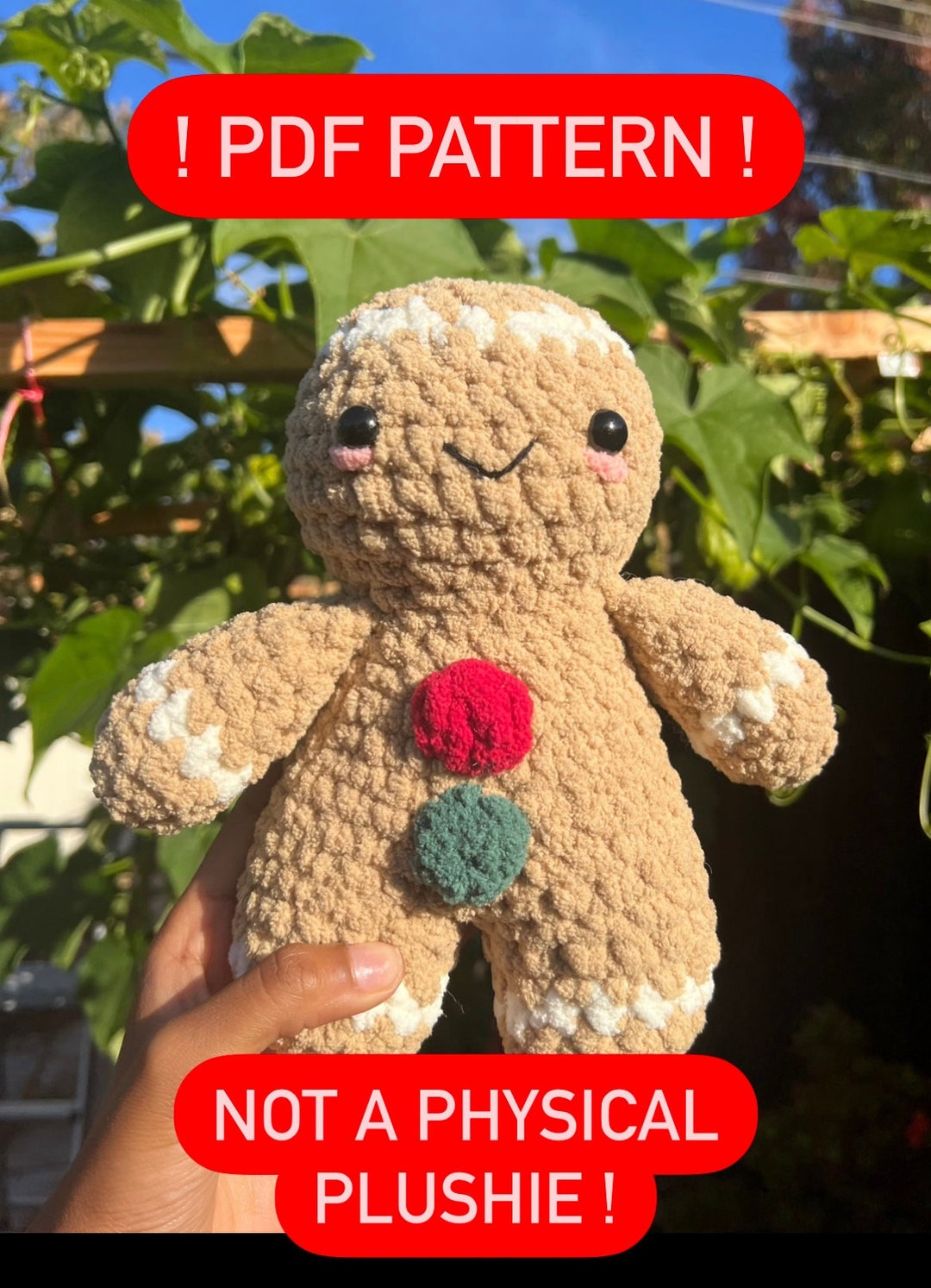 Crochet Gingerbread Man PDF Pattern - Etsy