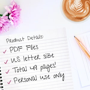 Home Organization Printables, PDF, 2 Colors pink Beige, Downloadable ...