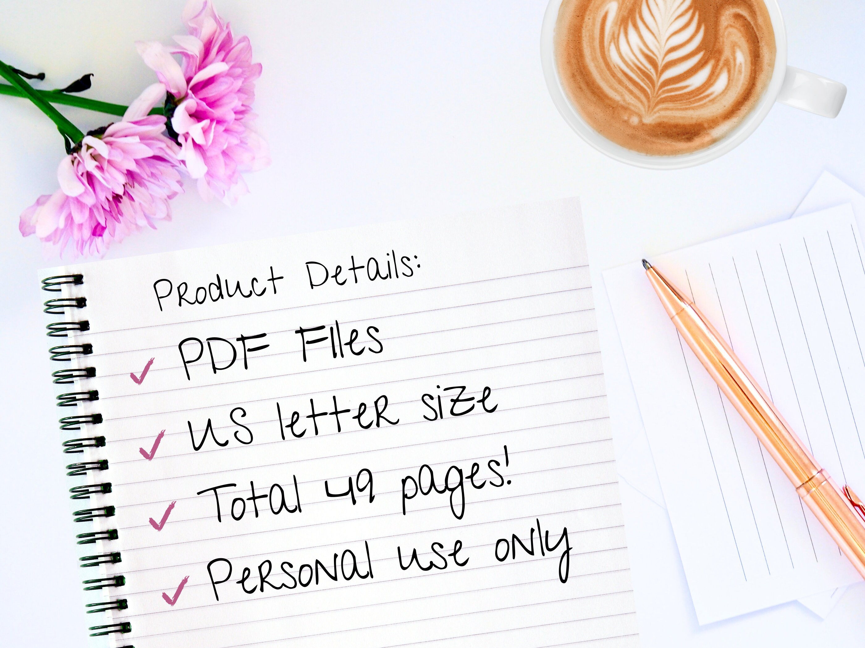 Home Organization Printables, PDF, 2 Colors pink Beige, Downloadable ...