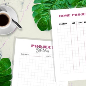 Home Organization Printables, PDF, 2 Colors pink Beige, Downloadable ...