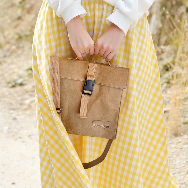 Vegan Purse - Washable Paper Fabric Bag - Crossbody Bag - Lightweight, Eco and Animal Friendly - Women's Christmas Gift