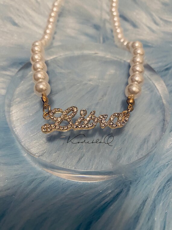 Libra Zodiac Pearl Necklace | Etsy