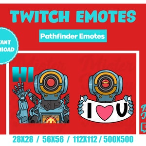 Pathfinder Emotes - 2 Pack - Apex Legends | Hi / Love | Twitch - Discord - YouTube