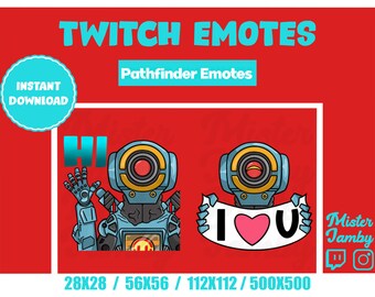 Pathfinder Emotes - 2 Pack - Apex Legends | Hi / Love | Twitch - Discord - YouTube