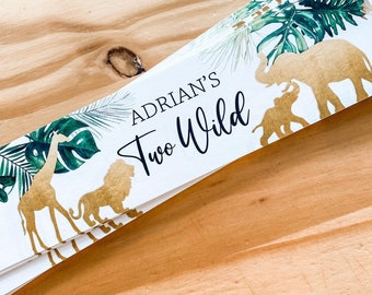 20 Safari Animal bottle labels