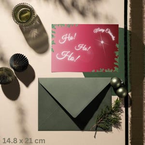 Carte de Noël 'Ho!Ho!Ho!' carte pliable illimitée canva à impression facile
