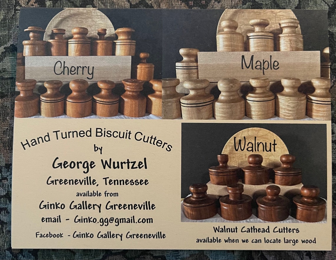 Cherry wood hand turned biscuit cutter by Wurtzel Etsy