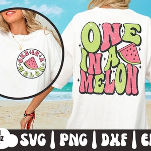 One In A Melon SVG | One In A Melon PNG | Summer Svg | Png  | Summer Vibes | Summertime Svg | Png | Watermelon Svg | Watermelon Png