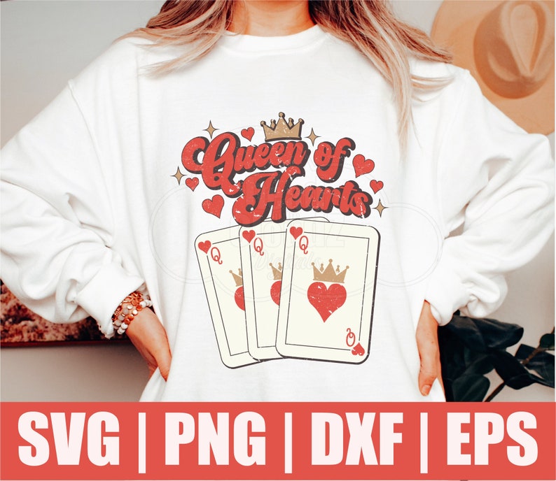 Queen of Hearts SVG Queen of Hearts PNG Valentine’s - Etsy