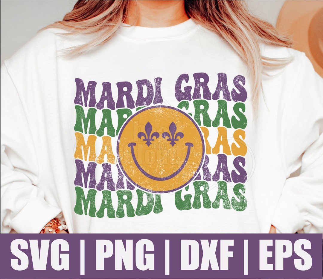 Mardi Gras Smiley SVG Mardi Gras Smiley PNG Mardi Gras Etsy