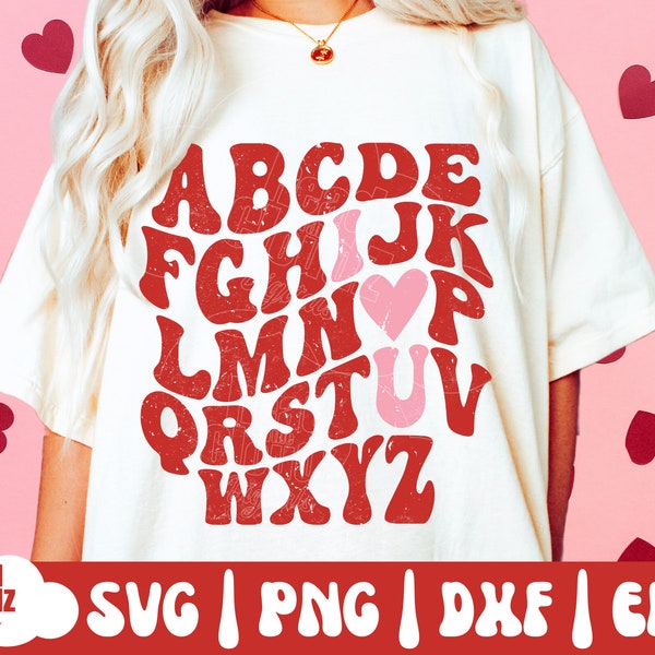 ABC I Love You SVG | PNG | Retro Valentine's Day Svg | Retro Valentine's Day Png | Cute Valentine's Day Svg | Cute Valentine's Day Png