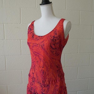 Pink Paisley Dress Vintage Boho Shift Dress Size 8 image 8